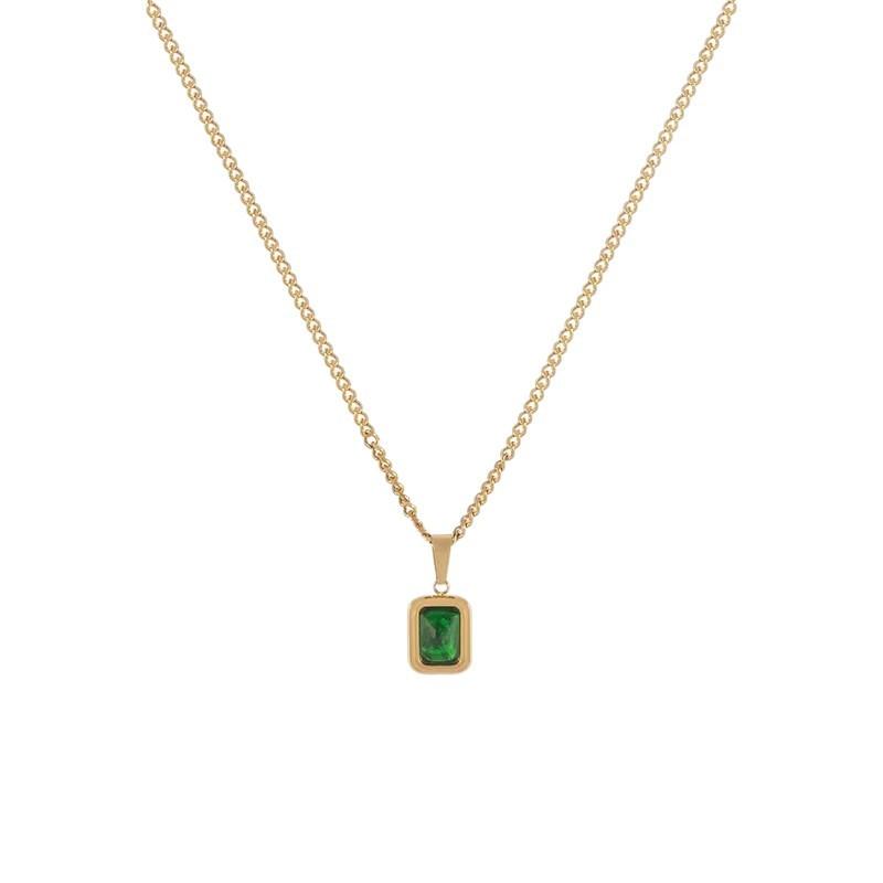 Retro zelený cukrový přívěsek, náhrdelník s přívěskem, dámský niche design, lehký luxus a high-end pocit, klíční kost řetízek módní doplněk