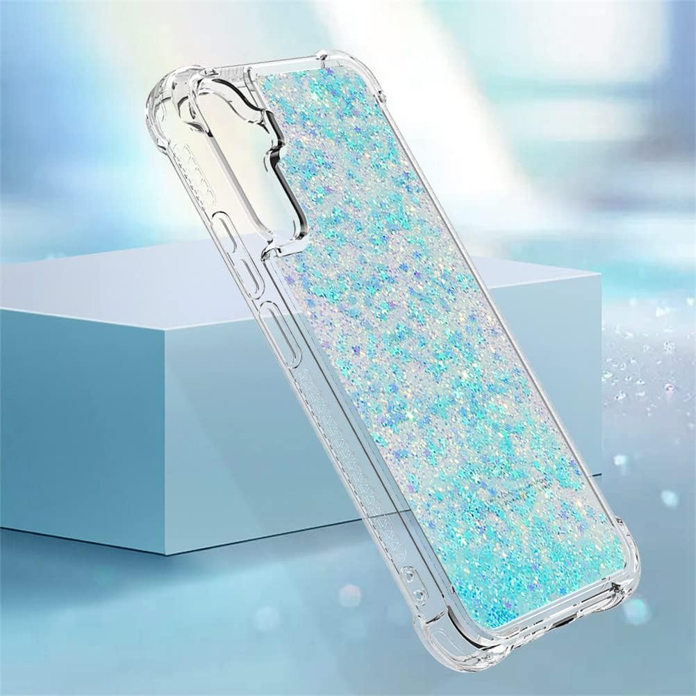 Compatible with Samsung Galaxy A54 5G Case Glitter Cute Clear Phone Case Floating Quicksand Shockproof Protective Bumper Soft TPU Case for Samsung