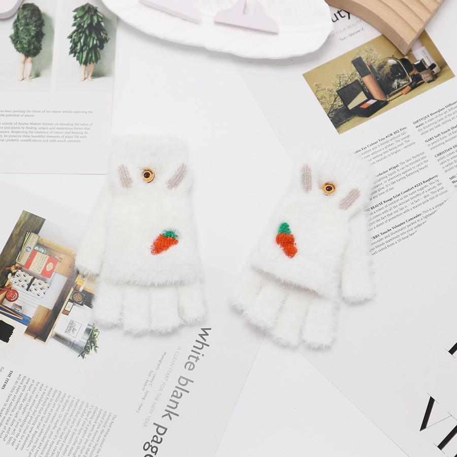 Kids' Winter Fingerless Flip-Top Writing Gloves – Warm Half-Finger Gloves for Boys & Girls