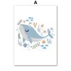 Whale Turtle Seahorse Octopus Nursery Wall Art Canvas Painting Nordic Posters And Prints Wall Pictures For Baby Kids Room Decor