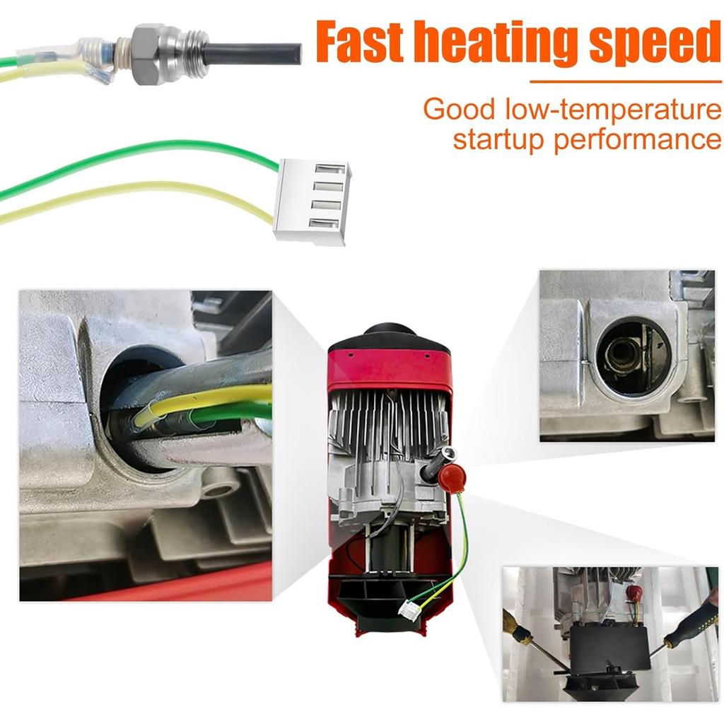 5PCS Glow Plug Repair Kit,Air Diesel Heater Plug Service Kit 12V 2KW 5KW 8KW Ceramic Glow Plug Air Diesel Parking Heater Part with Removal Fitting