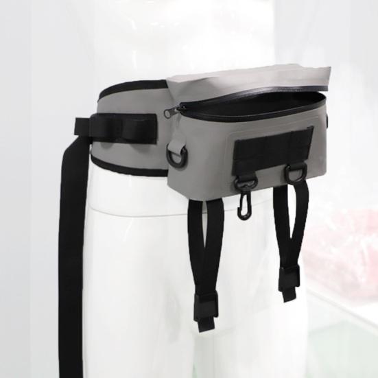 Waterproof Fishing Waist Bag with Rod Holder Adjustable Strap Portable Outdoor Fishing Accessories Organizer Fanny Pack Chest Sling Pouch