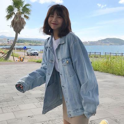 New Korean Version Internet Red Denim Jacket Retro Chic Student Jacket Loose Casual Denim Jacket Women's Top
