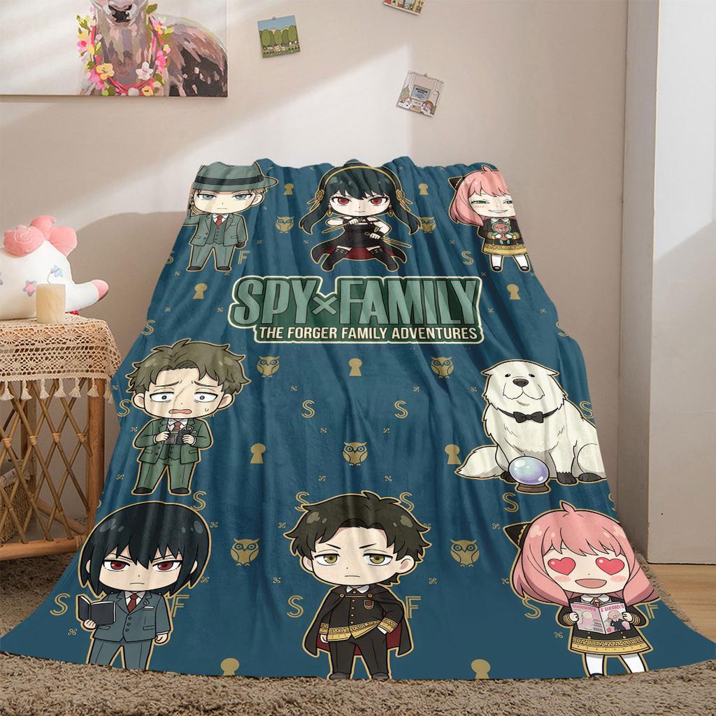 SpyxFamily Professional 2D Print Flannel Blanket, Cartoon Graphic for Room, Warm Bedding Travel Essentials_LIAN
