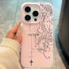 Gothic Style Angel Cross Line Drawing Phone Case For Xiaomi Mi Poco X7 X6 X5 M6 Pro 4G 5G Mi 15T Pro Candy Color 2in1 Soft Cover