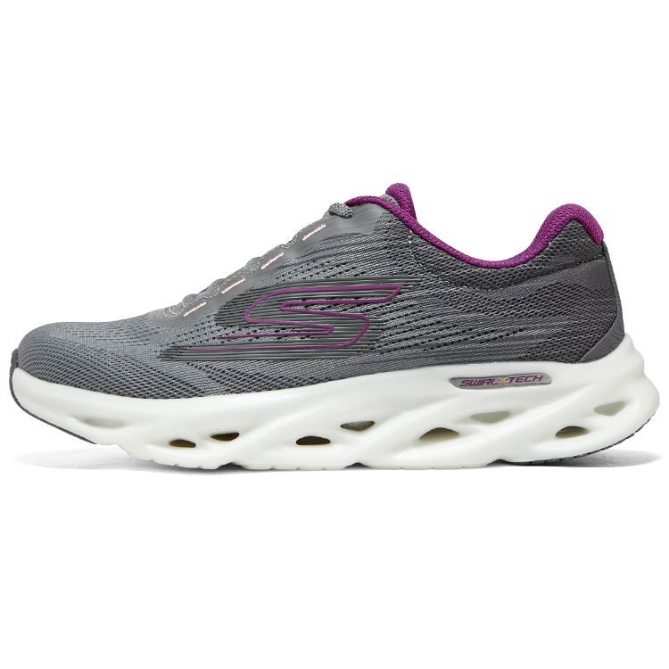 Skechers Go Run Speed Swirl Tech Удобные низкие кроссовки для бега Женские кроссовки Серый Фиолетовый 129501-GYPR 37