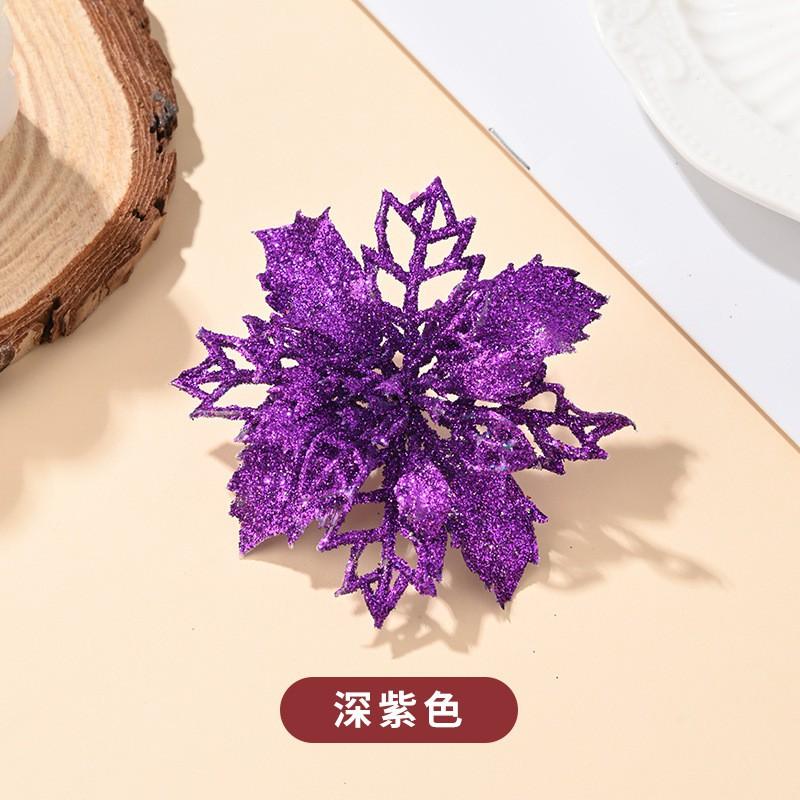Plastic Christmas Flower Decorations Tree Ornamentation Festive Holiday Party Home Xmas Decoration Supplies