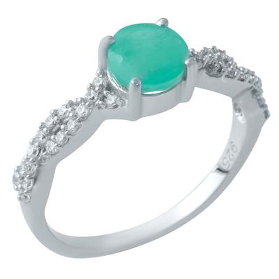 Silver Ring with Natural Emerald 0.783ct (1929636)