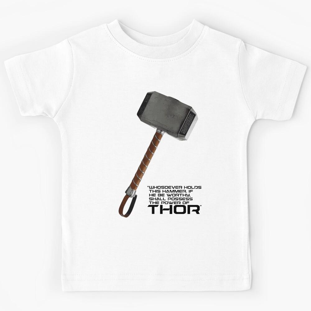 Thor s Hammer With Text Kids T-Shirt 110