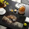 4pcs Placemats Set with Duckbill Platypus Design, 12x18 Inches, Suitable for Kitchen Dining Decor, Home Decoration, Family Dinner Table Decor, Party