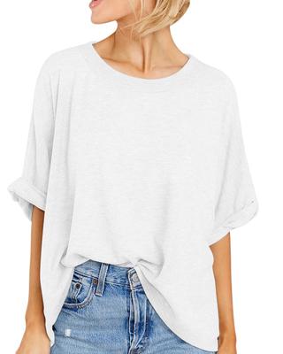 Damen Oversized Kurzarm T-Shirt Locker Lässig Sommer T-Shirt