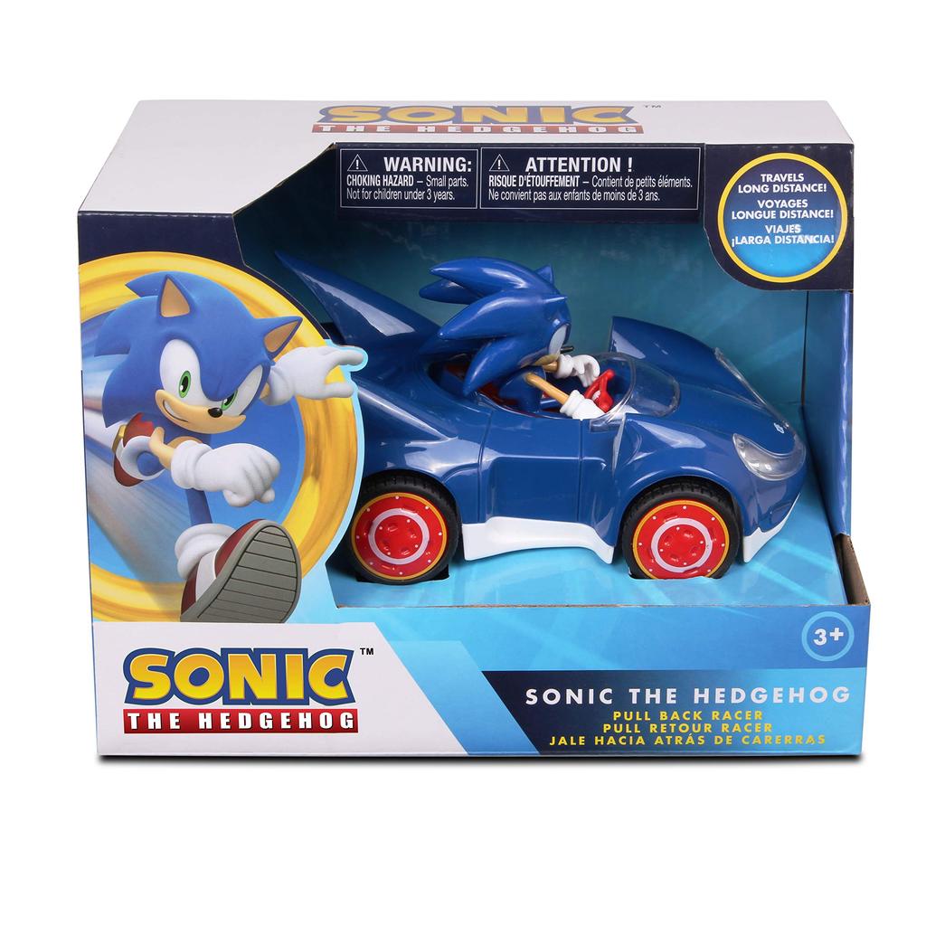 NKOK Sonic the Hedgehog All-Stars Racing Figura de Ação de Puxar para Trás - Pequeno, Azul