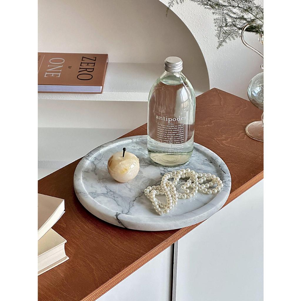 Nordic Marble Minimalist Bathroom Display Tray - Luxury Round Storage Plate
