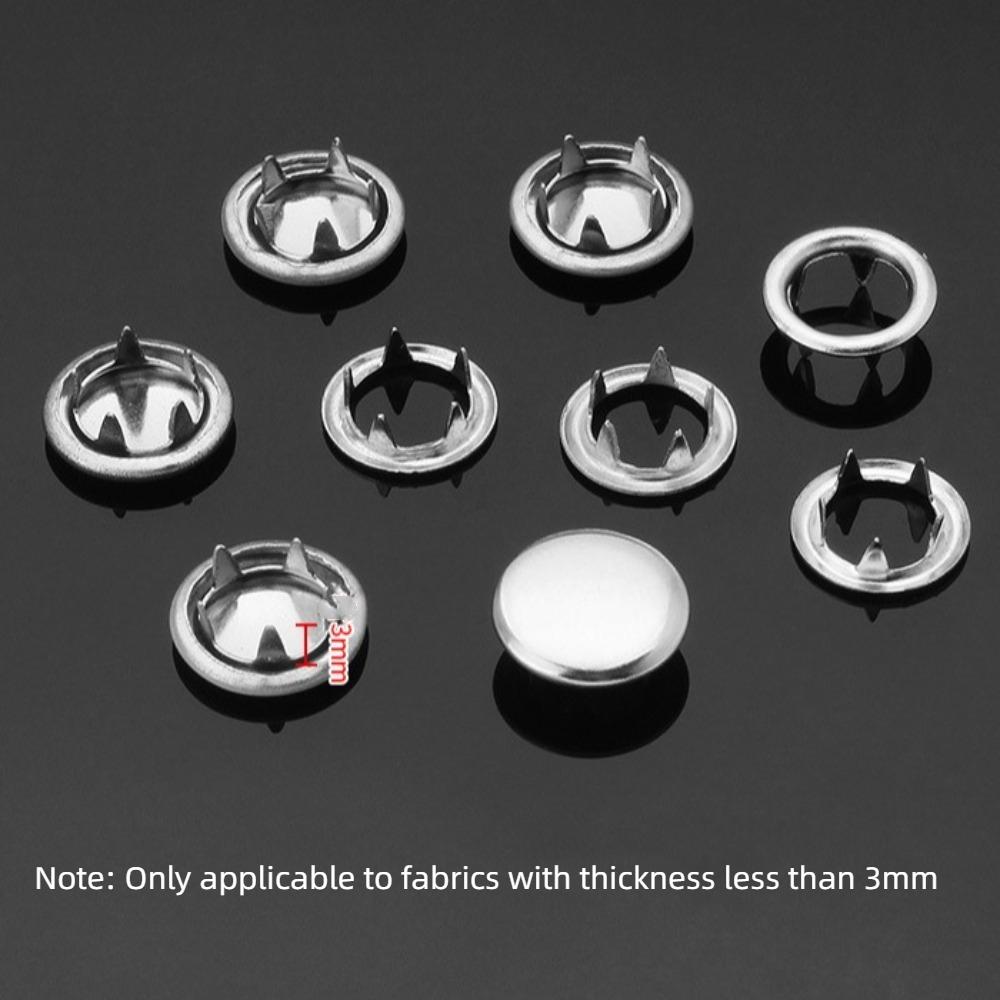 100Pcs Metal Buttons Prong Snap Fasteners Tool Thickened Snap Press Button Studs Kits  Shoes