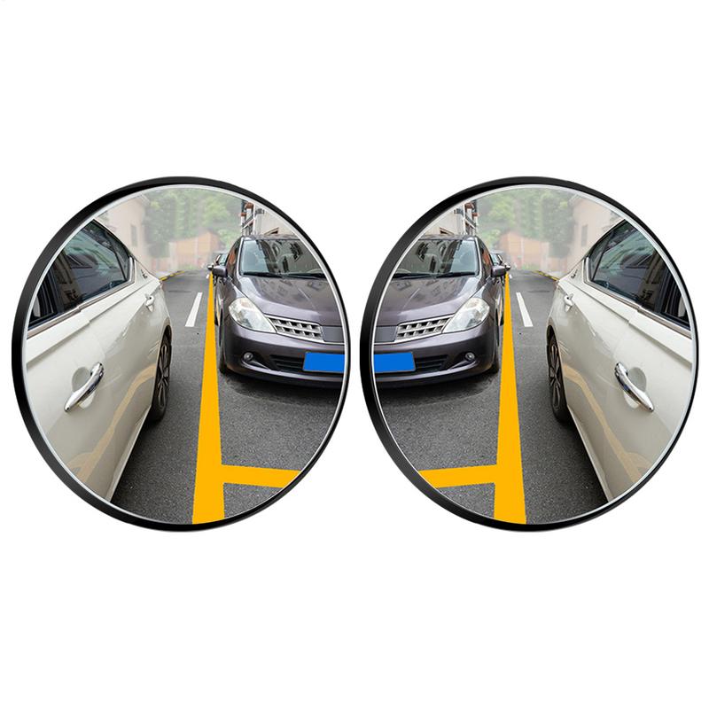 2pcs Car Blind Spot Rear View Mirrors Small Fish Eye Mirrors Round Side Blind Spots Mirror Car Reverse Auxiliary Convex Mirror