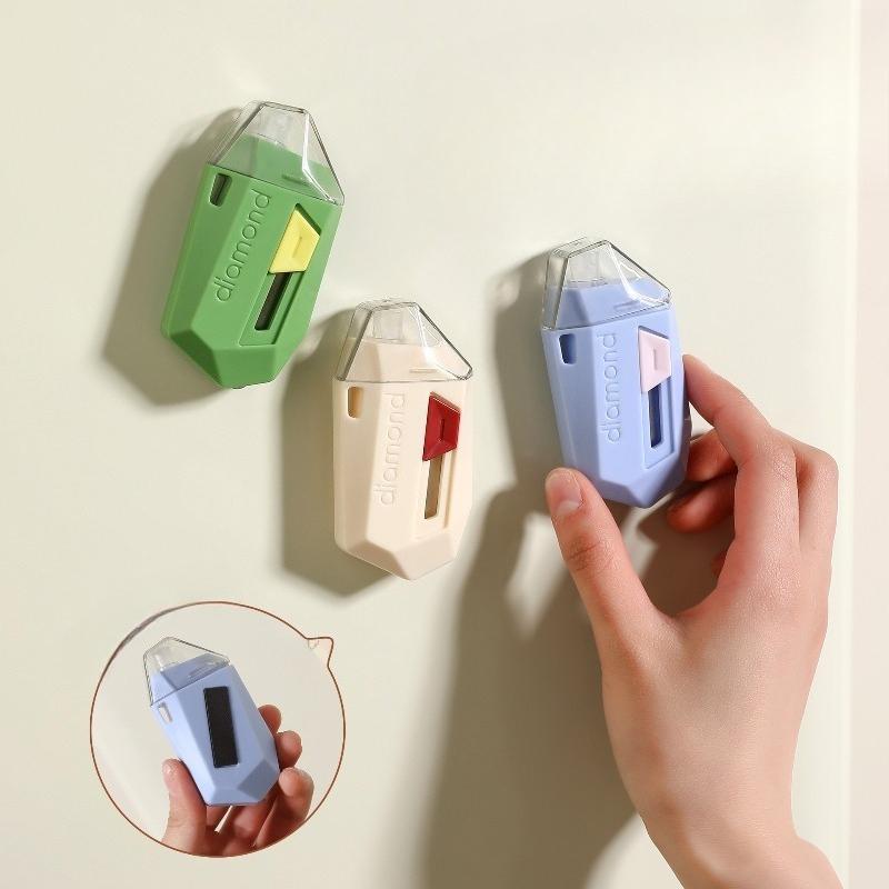 2-in-1 Box Cutter Correction Fluid Pen Auto-Rebound Magnetic Mini Portable Utility Knife for Package Opening Office Home Daily
