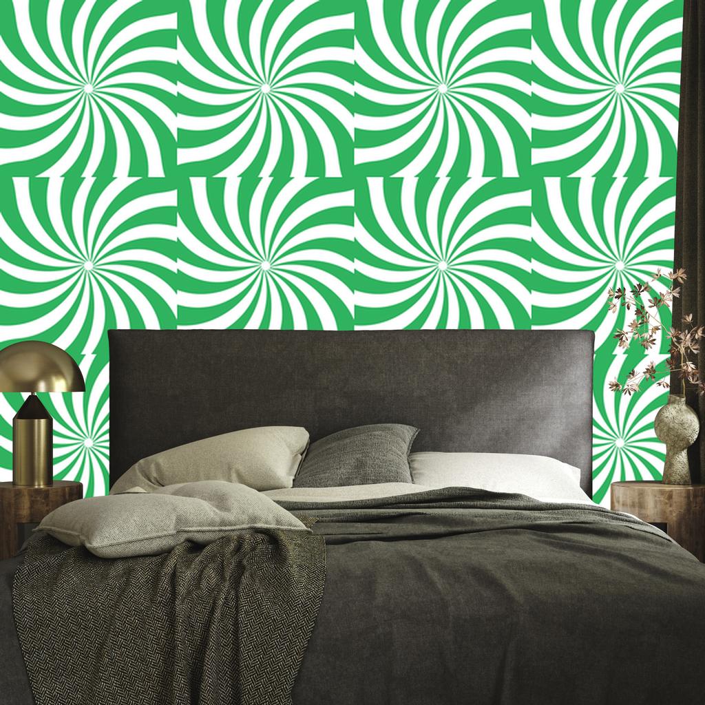 Hippie Green Background Wallpaper for Living Room and Bedroom 50x1000