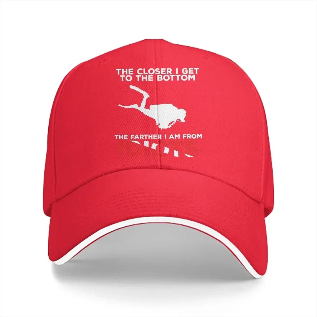 Summer Cap Sun Visor The Closer I Get to the Bottom Scuba Hip Hop Caps Diving Dive Cowboy Hat Peaked Hats One Size