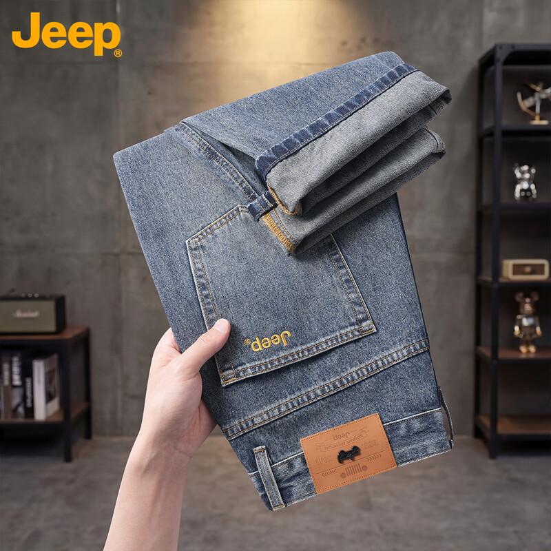 JEEP Men s American Style Loose Straight Leg Stretch Jeans 34
