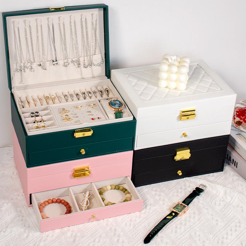 Luxury Multi-Layer Large-Capacity Jewelry Storage Box for Earrings