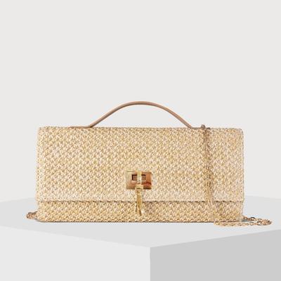 New Hot Sale Handwoven Straw Women's Crossbody Small Square Clutch - Summer Vacation Trendy Beach Bag