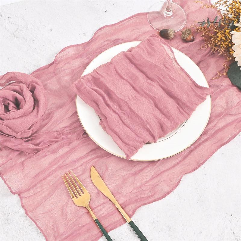 6PCS Gauze Cheesecloth Napkins for Wedding Boho Gauze Table Napkins Serving Table Placemats Decor Dinner Towel Cocktail Napkins