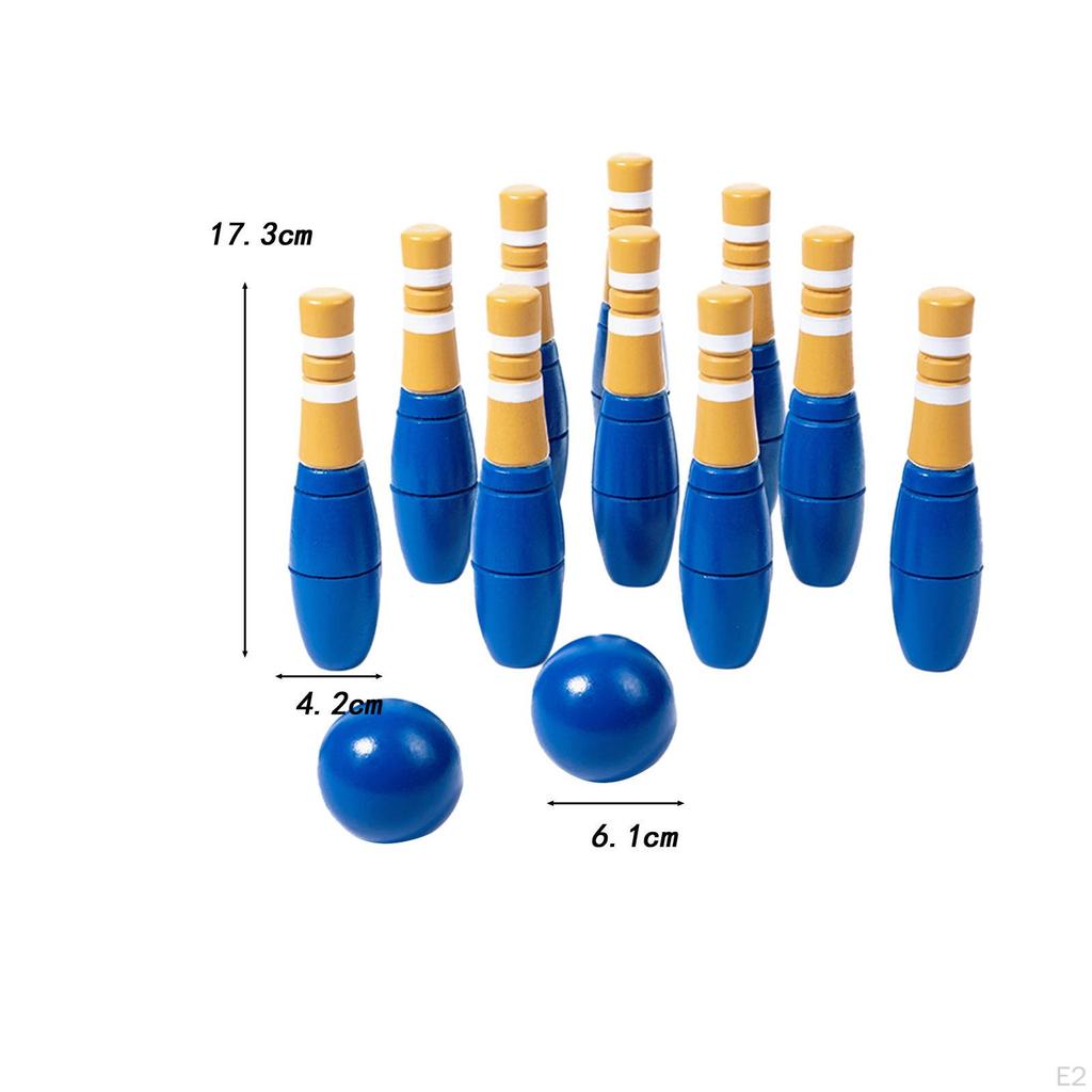Wooden Bowling Set Backyard Games Play Balls Outdoor Children's Toys Game Props for