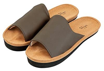 Alphax Men's Y-Type Core Training Slippers for Indoor Use, Khaki, Sizes 25.0-27.0cm