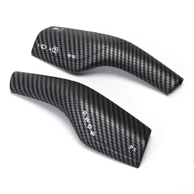 For Tesla Model 3 Y Gear Shift Cover Steering Lever Handle Protection Shifter Shell Carbon Fiber Shift Knob Cover Accessories