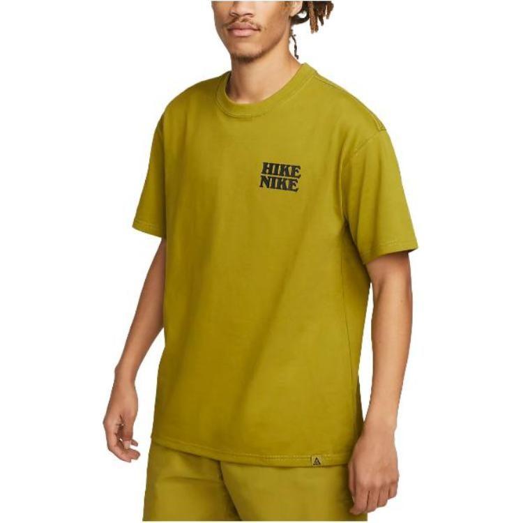 Nike T Shirts Men's Olive Crew Neck Moderate Straight Fit FB8123-390