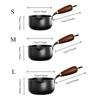 Uncoated Oil Splashing Pot Wooden Handle Omelette Pan Universal Butter Melting Pot  Stove