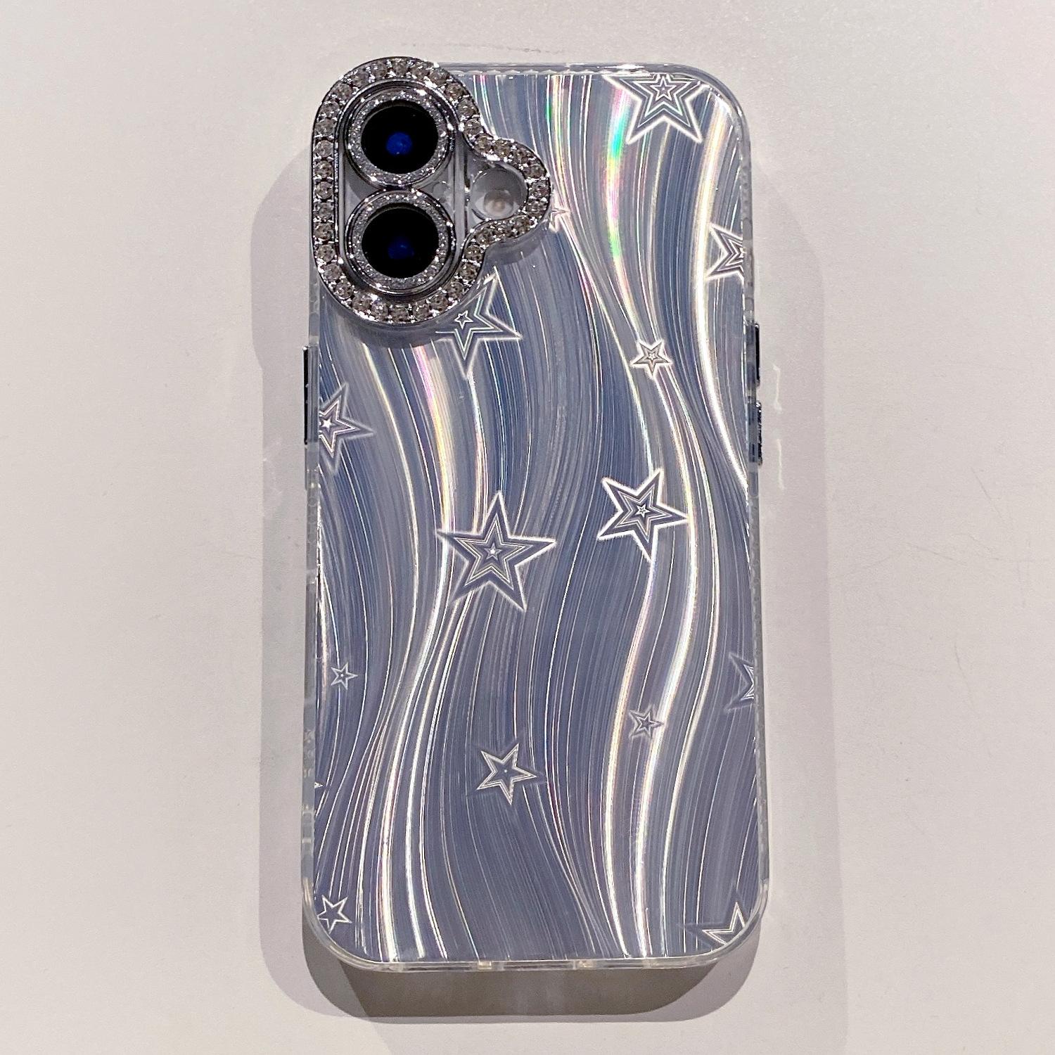 

Applicable To IPhone16pro Laser Pentagram Mobile Phone Case Apple 15 Butterfly Rhinestone 14 Advanced Sense Protection Case iPhone13pro