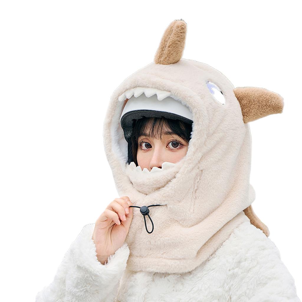 Winter Warm Shark Hooded Ski Mask Helmet Cover for Face and Neck Protections Cold Weather Windproof Headcover Hat