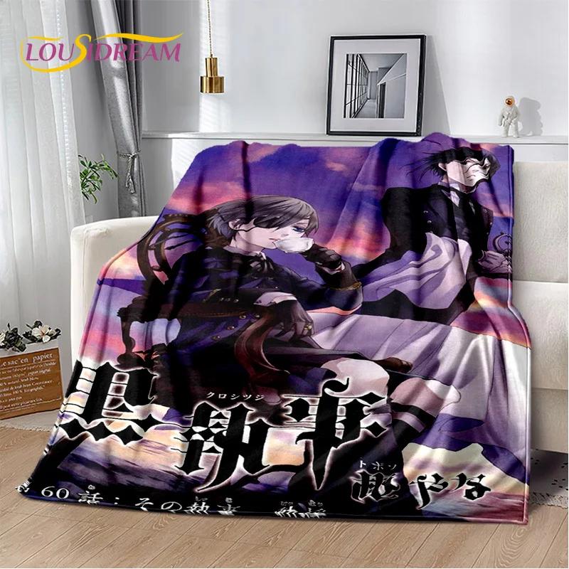 Cartoon Black Butler Anime 3D-Decke, weiche Überwurfdecke für Zuhause, Schlafzimmer, Bett, Sofa, Picknick, Reisen, Büro, Ruhebezug, Decke für Kinder