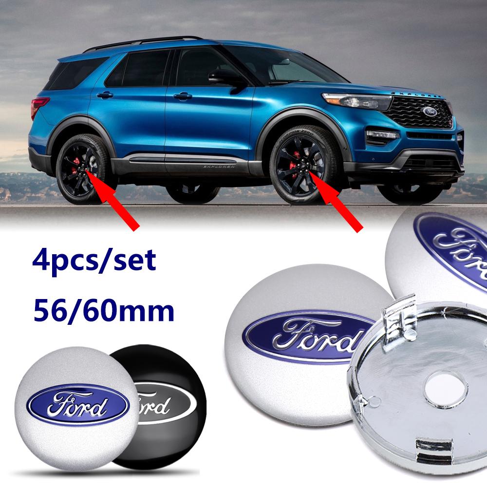 AJI1 56/60MM Car Wheel Center Hub Stickers Caps Accessories for Ford Focus 3 4 MK2 MK3 MK5 Taurus Escape Kuga Explorer Fiesta Mondeo