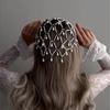 Bar Mitzvah Crown Grid  Hair Band Rhinestone Bride Tiaras Pearl Princess Hair Band  Wedding