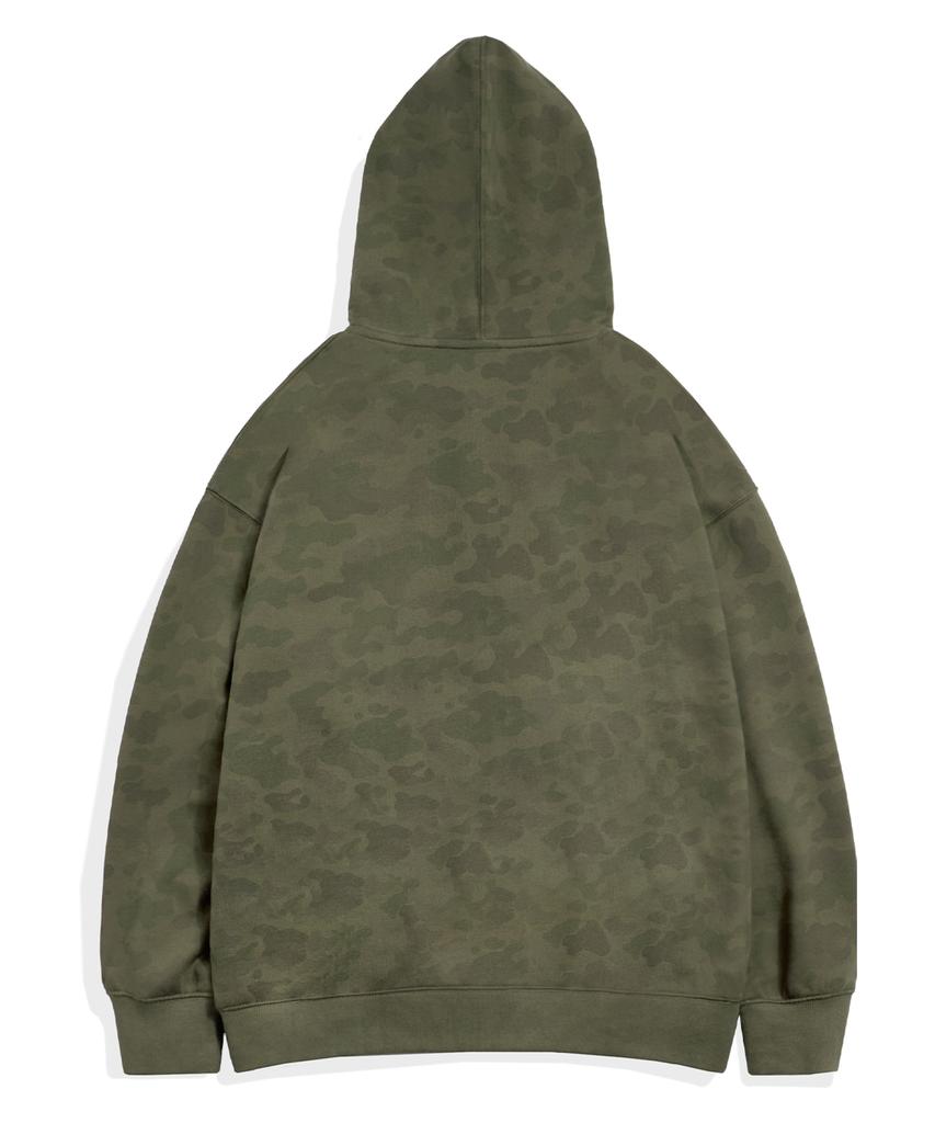 Fluke Urban Core Crew Camo Signature Logo Zip-Up Hoodie Khaki Fzt1033-Z