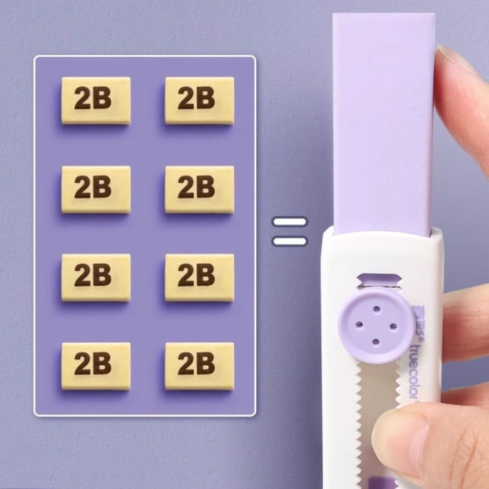 With 1 Refills Push-pull Eraser No Debris Refillable Pencil Erasers Without Leaving Marks Sliding Rubber Eraser