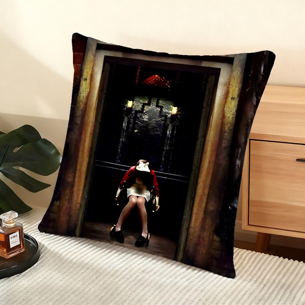 Cushion Cover Silky Short Plush Home Sofa Cushion Cover - Invisible Zipper Home Decoration Hot Classic Silent Hill Game