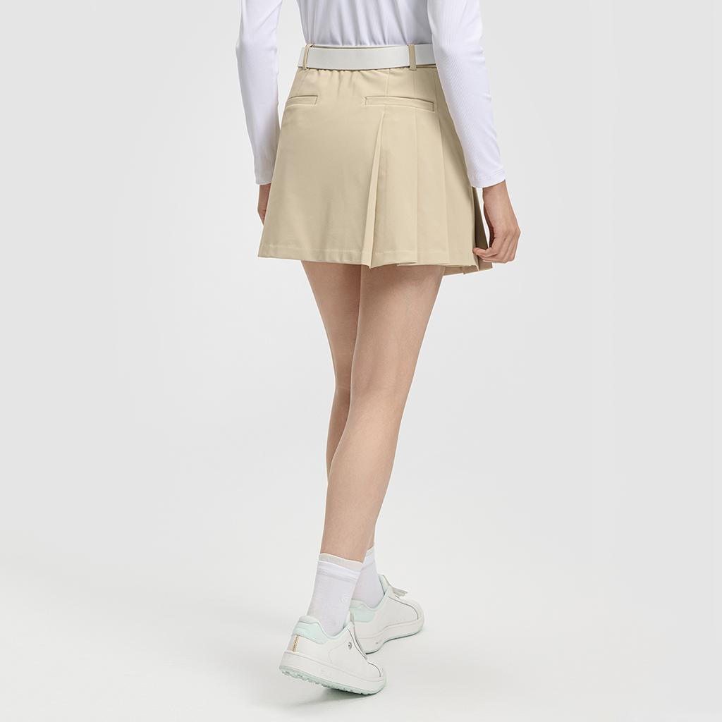 FILA Golf Series Fashion Simple Classic Retro Sports Golf Versatile Comfortable Woven Casual Skirt Women skirts Millet-Beige A11W615302FBG