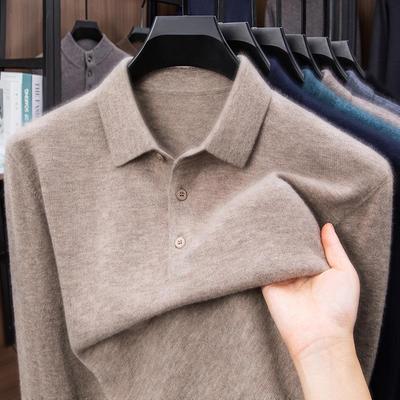 2025 Herren 100% Wolle Revers Pullover: Modische, Warme, Lässige Strickwaren für Herbst/Winter