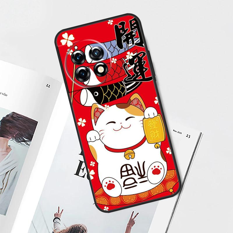 China cute lucky cat Case For OnePlus Nord CE 5 3 4 Lite N20 N30 OnePlus 15 13 12 11 10 Pro 12R 13R 10T 13T Cover