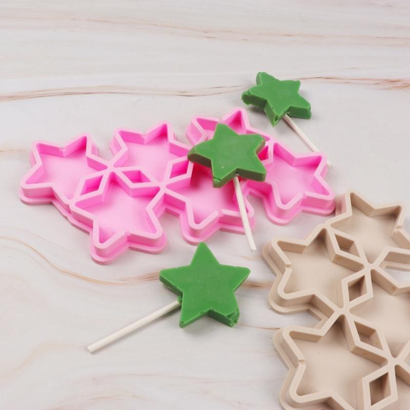 652F DIY Handmade Silicone Fondant Mold Five-Pointed Star Theme Sugar Craft Gum Paste Mold DIY Resin Crafts Durable