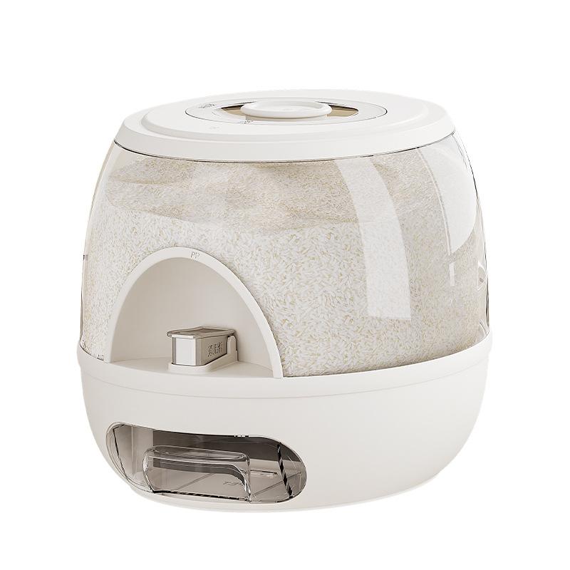 High end pressed rice bucket, moisture-proof, high-end sensory rice box, household plastic kitchen rice tank, simple design
