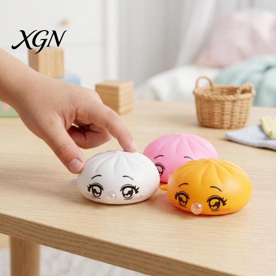 Adult Fidget Toy 1/3/5Pcs Cartoon Expression Bubble Dumpling Stress Relief Relaxation Steamed Bun Sensory Ball Squeeze Focus Aid Spitting Soft