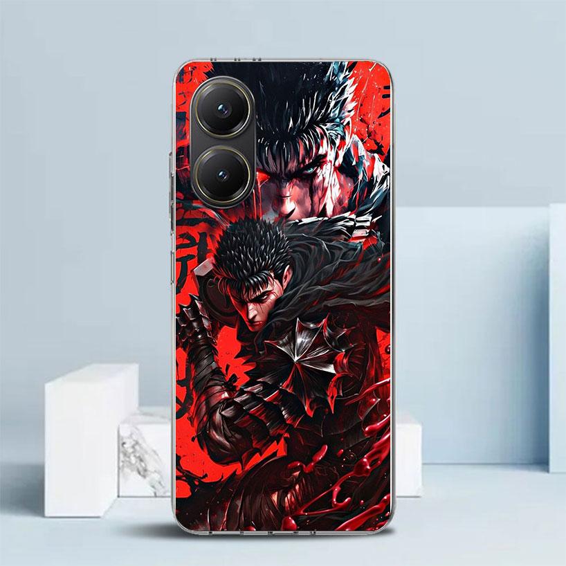 Black White G-Guts B-Berserks Phone Case For Xiaomi Poco F7 Ultra X5 X6 X7 Pro M7 Redmi 15C 15 13C 13 12C 12 10C 10 10A 9 9C 9A