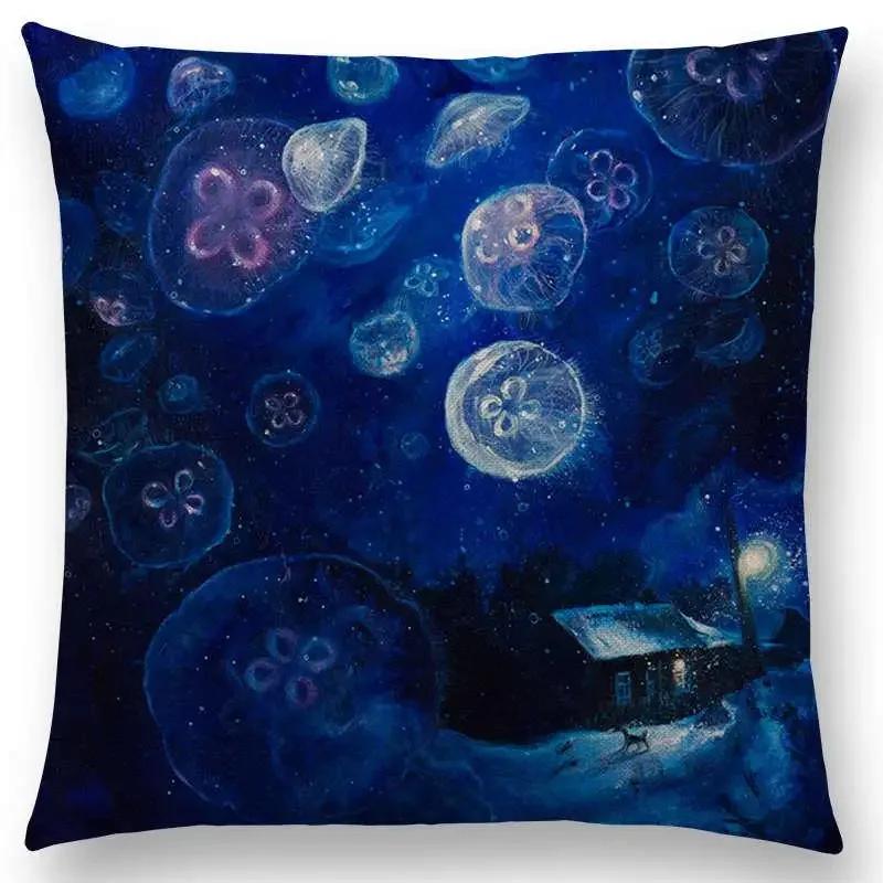Gorgeous Oil Painting Cushion Cover Miracle Girl Wonder Beauty   Beautiful Queen Narwhal Cat Swan Sofa Pillow Case