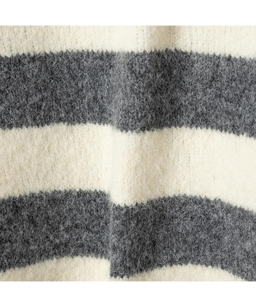 ROIROI Striped Polo Knit - Vanilla Grey
