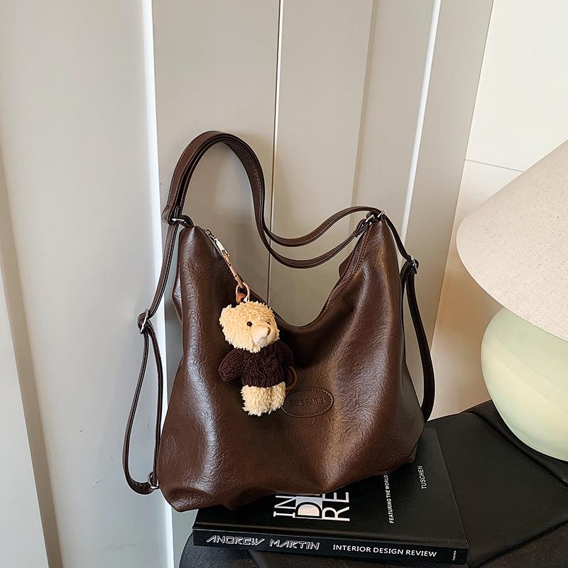 Retro Commuter Tote Bag Women's Large Capacity 2025 New Autumn and Winter Casual Shoulder Messenger Bag Multi-functional Backpack