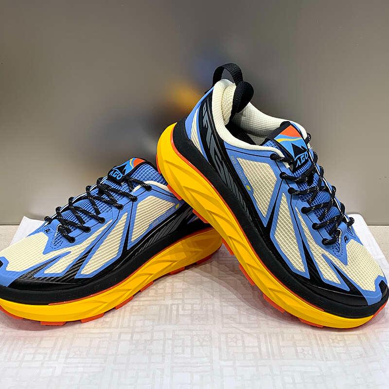 New Anta Cushioning Wear Resistant Low Top Running Shoes Men's Blue Black Yellow 112346606A-4